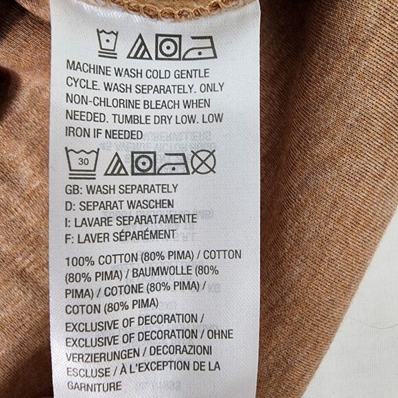 Isaac Mizrahi Live! Womens Top Medium Essentials Pima Cotton Turtleneck Brown - Picture 8 of 9